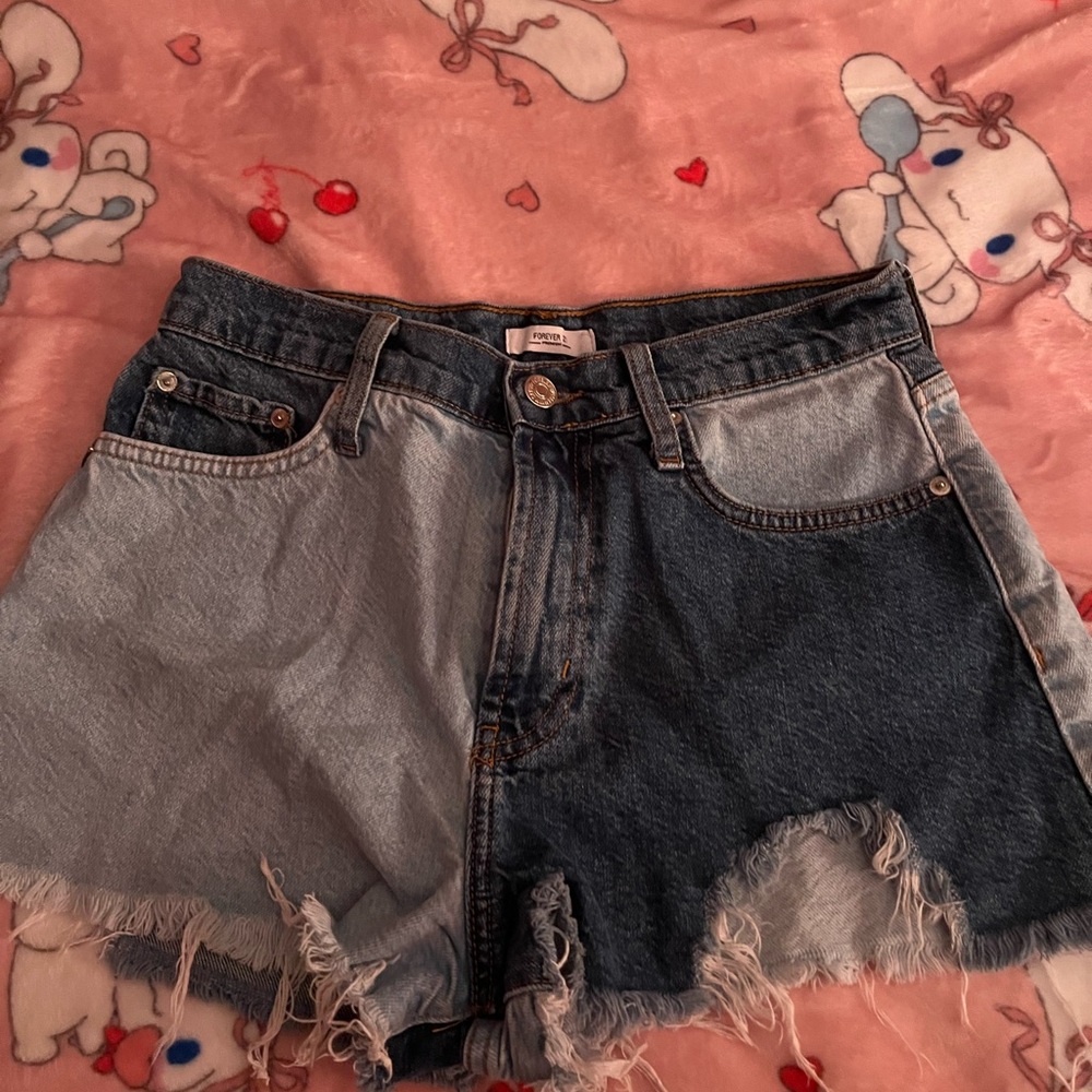 Forever 21 Blue and Light Blue Jean Shorts